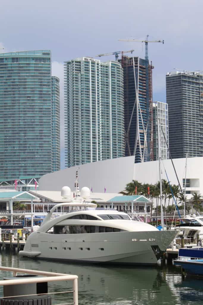 Bayside Marketplace Marina and Miami Skyline