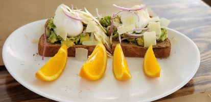 Avocado Toast with poached eggs.