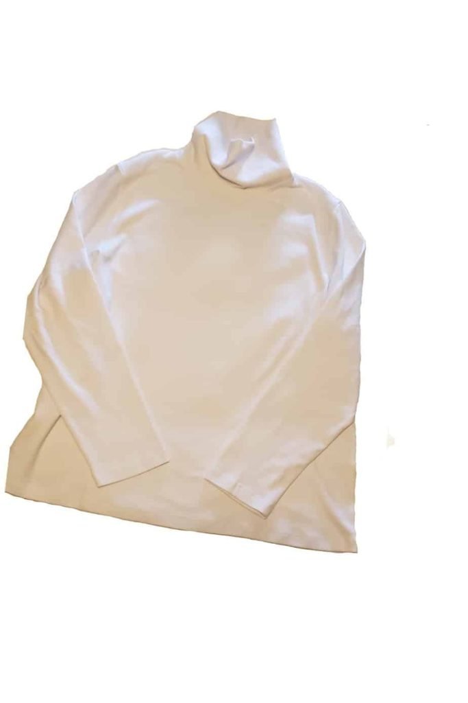 White turtle neck shirt